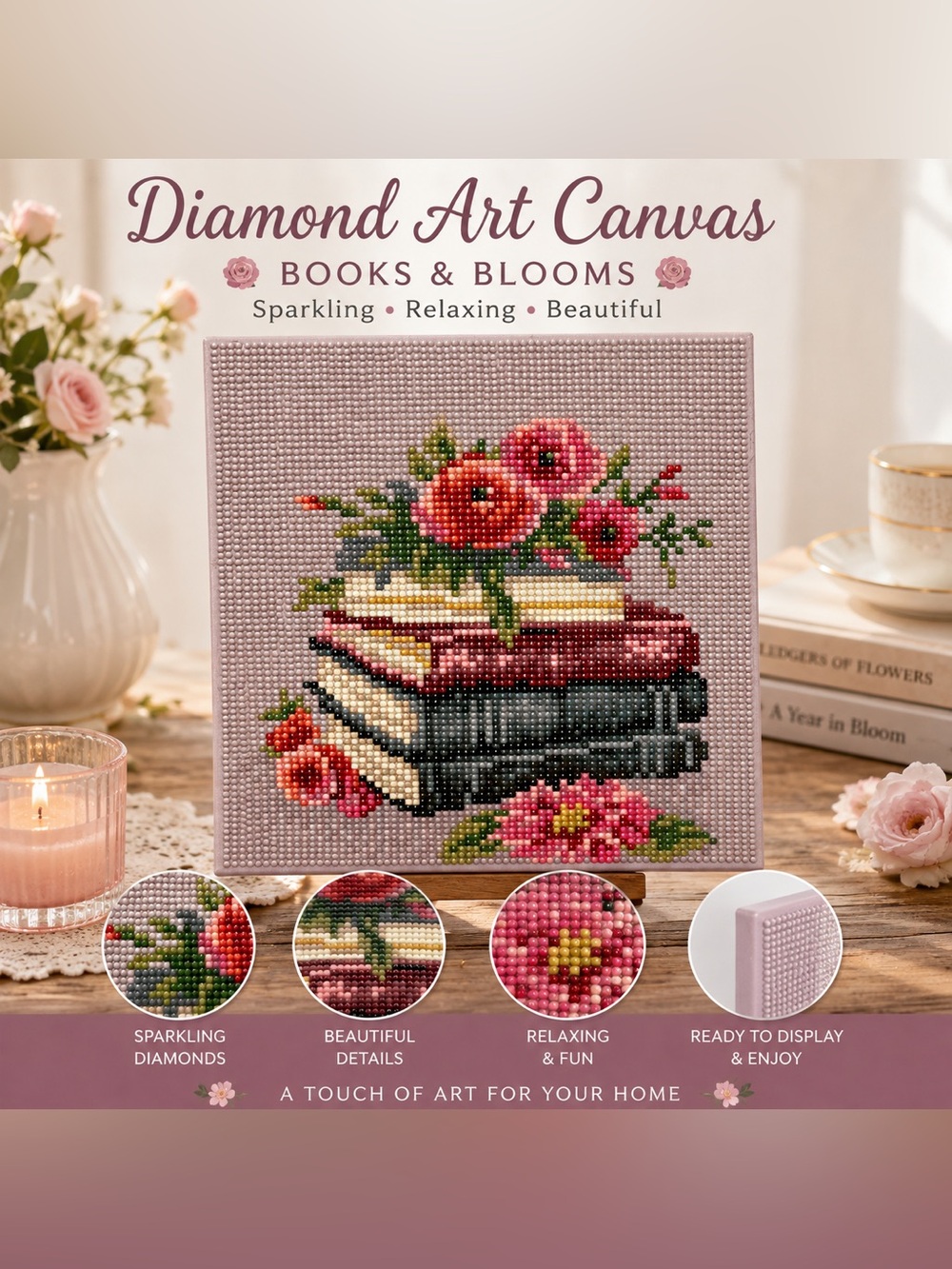 Diamond Art Canvas Books & Blooms Sealed